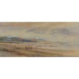 David Cox Junior, coastal scene figures on a beach, watercolour, signed and dated 1867, 25cms x