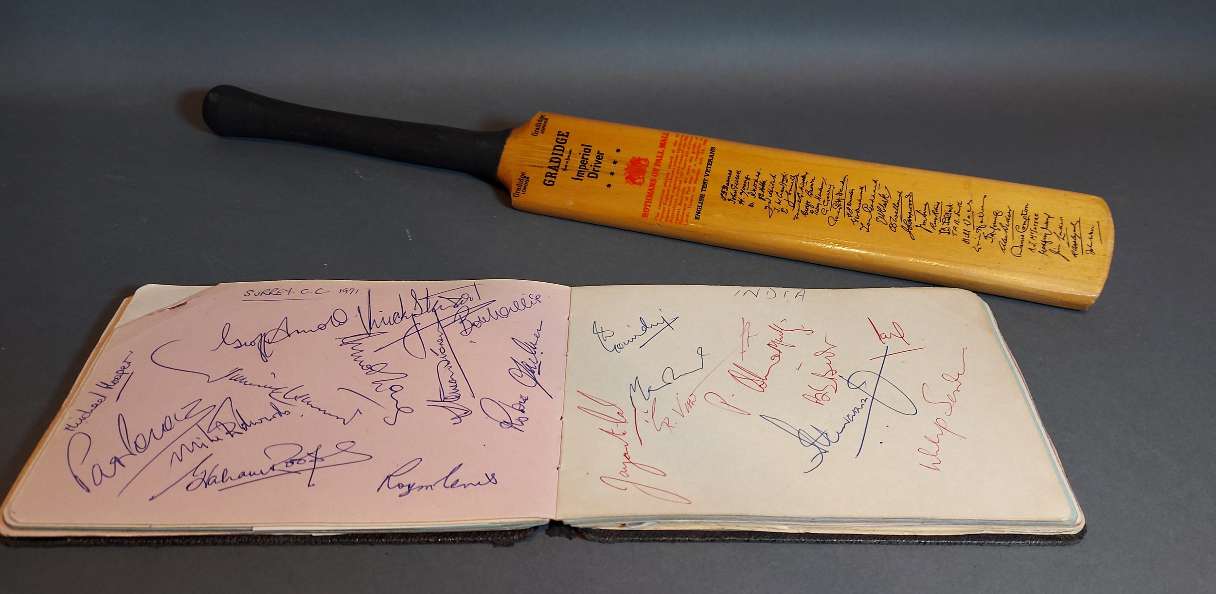 An Autograph album containing signatures to include Leslie Crowther, Norman Wisdom, cricket teams to