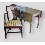 A 19th Century mahogany Pembroke table together with a 19th Century Chippendale style armchair