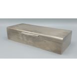 A London silver large cigar box with engine turned decoration, 25cms x 10cms x 5cms