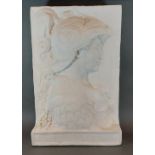 A plaster relief plaque depicting Scipio Africanus, 61cms x 40cms