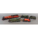 A Hornby Hogwarts Castle Locomotive together with three other Hornby locomotives