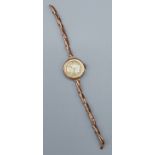 A 9ct gold cased ladies wristwatch