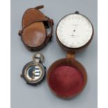 A WWI Verners Pattern compass by F. Barker and Son London within leather case together with a