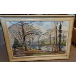 Walter Cecil Horsnell, a group of three watercolours, river scenes, signed, 50cms x 75cms