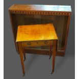 A 19th Century mahogany drop flap side table together with an oak bookcase