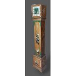An Art Deco long case clock with a Chinoiserie decorated case and three train movement, 153cms tall