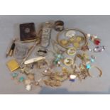 A collection of jewellery to include cufflinks brooches and other jewellery