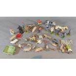 A collection of lead model animals and figures some by Britains Ltd