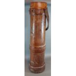 B.H. and G. Limited a leather shell case no. 56 marked with an N, 72cms tall