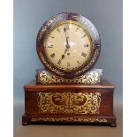 A Regency rosewood and brass inlaid bracket clock, the circular dial inscribed Webster, London, with