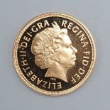 A Queen Elizabeth II full gold Sovereign dated 2002