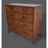 A 19th Century mahogany straight front chest of two short three long drawers with brass handles