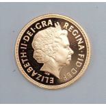 A Queen Elizabeth II full gold Sovereign dated 1999