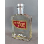 Marbert Man, a large glass display perfume bottle, 26cms tall