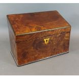 A Victorian stationary box, the hinged top enclosing a fitted interior, with label Partridge and
