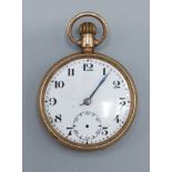 A 9ct gold cased pocket watch, 25.5gms excluding movement