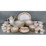 A Royal Worcester Royal Garden pattern coffee and dinner service comprising plates, bowls, coffee