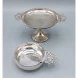 An Edwardian silver comport, Sheffield 1910 together with a London silver Quaich, 9ozs