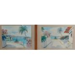 Mary Zuill, coastal scene with boats, a pair of watercolours, signed, 38.5cms x 50.5cms