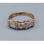 A 9ct gold cluster ring set cubic zirconia, ring size L, 3.1gms