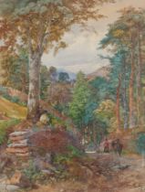 Attributed to Bradford Rudge, near Glendwr Mill, Barmouth, watercolour, unsigned, label verso, 50cms