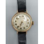 A 9ct gold cased ladies wristwatch