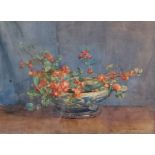 Eliza Mary Burgess, still life flowers in a bowl upon a table, watercolour, signed and dated 1926,