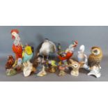 A Royal Crown Derby porcelain model in the form of a Pigeon together with a collection of model
