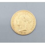 A Victorian gold shield back half Sovereign dated 1878