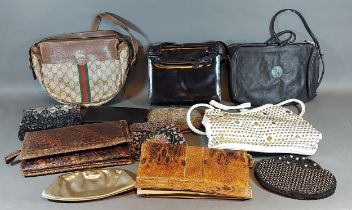 A Gucci handbag together with a collection of other handbags