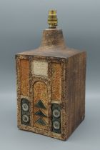 A Troika table lamp by Jane Fitzgerald with stylised decoration, 23cms tall