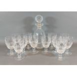 A set of twelve Waterford crystal glass Colleen pattern wine glasses, 12cms tall together with a