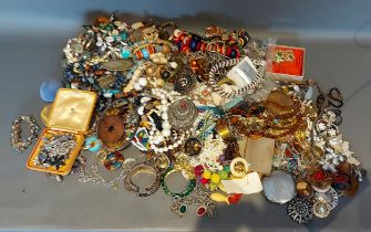 A large collection of jewellery to include brooches, necklaces and other jewellery