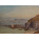 Philip Mitchell, Drakes Island From The Hoe, watercolour, signed, 25cms x 35cms