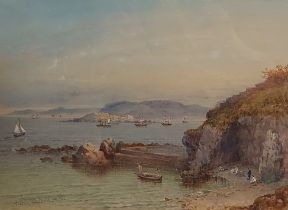 Philip Mitchell, Drakes Island From The Hoe, watercolour, signed, 25cms x 35cms