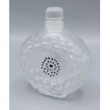 A Lalique glass Dahlia pattern perfume bottle, 13cms tall