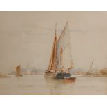 Frederick James Aldridge, boats at Bosham, watercolour, signed 20cms x 27cms