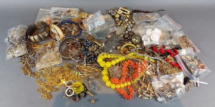 A collection of costume jewellery to include necklaces, rings and other items