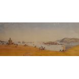 Philip Mitchell, The Hoe and Drakes Island, Plymouth, watercolour, signed and dated 1863, 24cms x