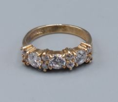 A 9ct gold cluster ring set cubic zirconia, ring size L, 3.1gms