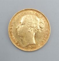 A Victorian full gold Sovereign dated 1874