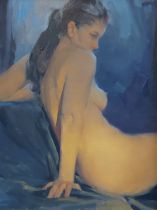 Ignat Ignatov, study of a nude, oil on canvas, 51cms x 41cms together with another by the same