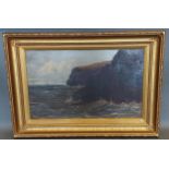 Walter Dancks, coastal scene with boats, oil on canvas, signed, 40cms x 65cms