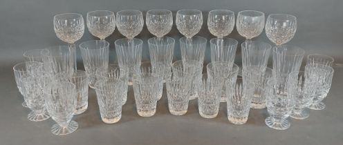 A set of eight Waterford Tramore pattern hock glasses together with s set of eight tumblers, six