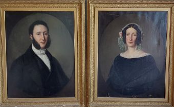 19th Century English school, A pair of oils on canvas portraits of Sophia Mercy Smith and Forbes