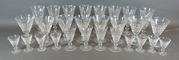 A set of eight Waterford glass Tramore pattern wine glasses together with a set of eight matching