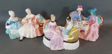 A Royal Doulton figure group, Heart To Heart HN 2276, together with two other figure groups, The