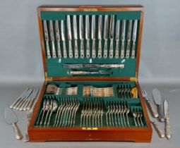 A silver plated canteen of flatware by Roberts and Belk Ltd within fitted canteen box