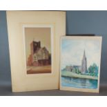 Cyril Saunders Spackman, Canonbury Tower, London, watercolour, signed, 35cms x19cms together with